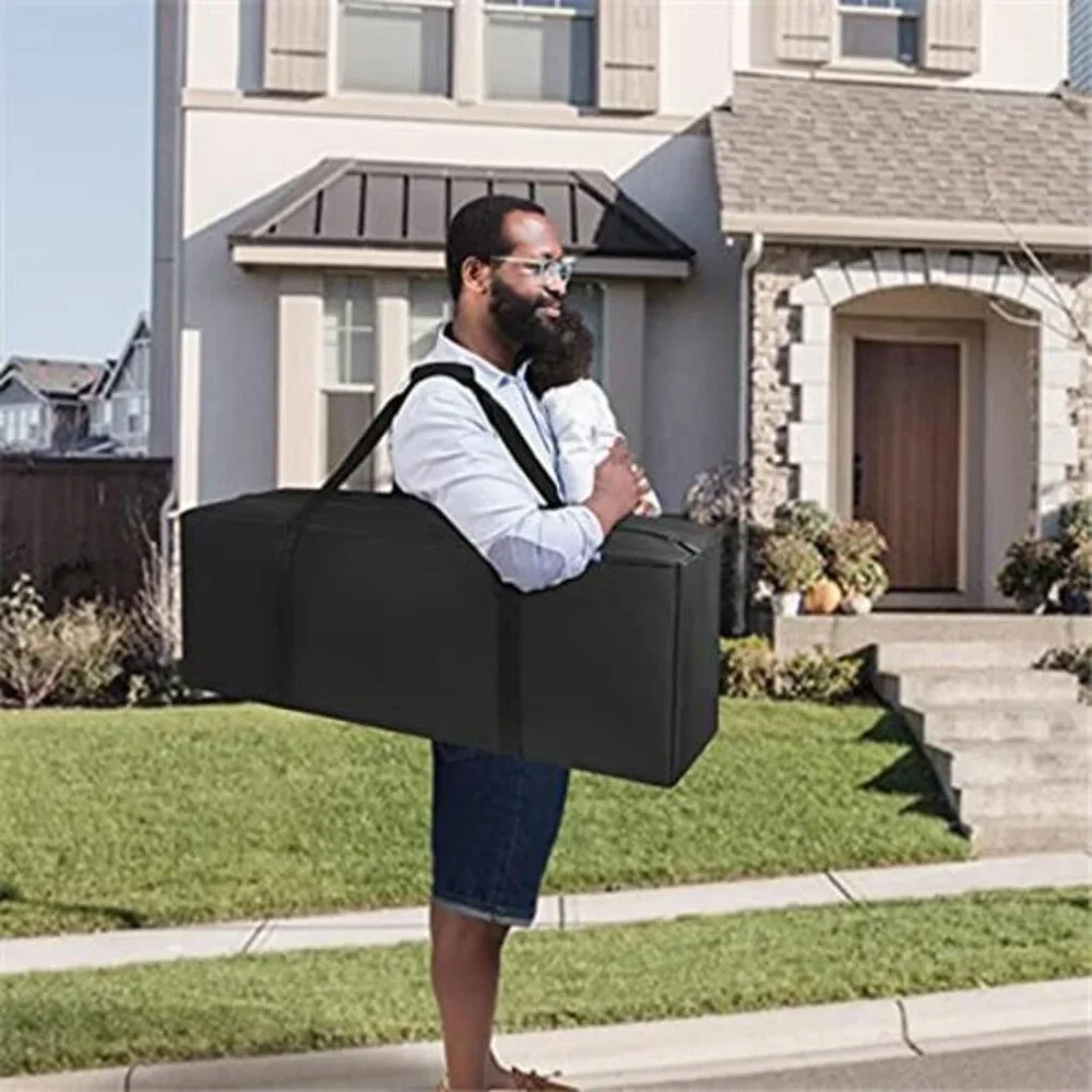 Sports Duffle Bag 42 Inch Extra Large Travel Gym Bag Water Resistant Black 150L